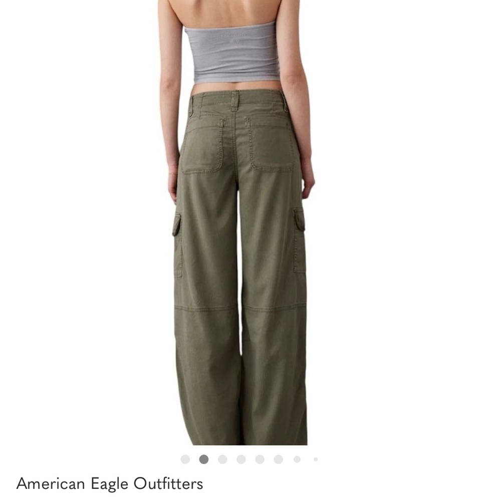 American Eagle Outfitters Women's Green Wide Leg Pants - Picture 2 of 8